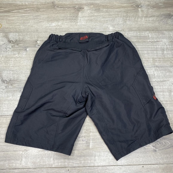 Fox Other - Fox Cycling Cargo Shorts Mens 34 Black Padded Liner MTB Elastic Waist Pockets